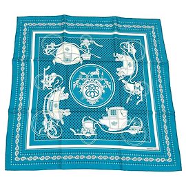 Hermès Lenço de seda Hermes Carre 55 Ex-Libris Turquesa