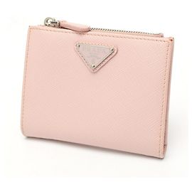 Prada Saffiano Triangle Wallet Pink