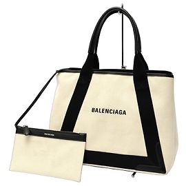 Balenciaga Navy Cabas M Tote Bag Black