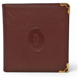Cartier Must de Bordeaux Bi-Fold Wallet Dark red