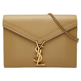 Borsa a tracolla con catena Cassandra Envelope Saint Laurent Beige