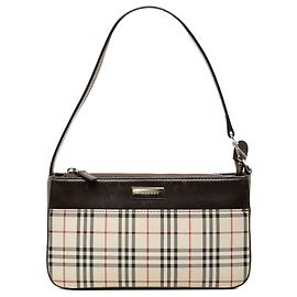 Burberry Beige House Check Canvas Shoulder Bag Beige