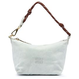 Pochette de gabardina de algodón blanco Miu Miu Blanco