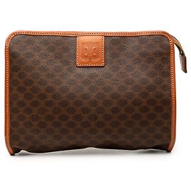 Céline Pochette en toile enduite Celine Marron Macadam Marron