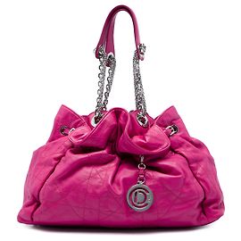 Dior Pink Lambskin Cannage Le Trente Tote Pink