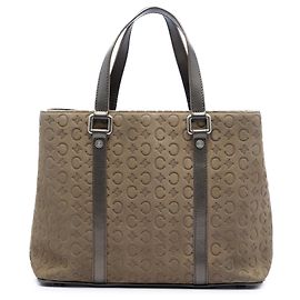 Céline Tote Celine Brown C Macadam Suede Marron Kaki