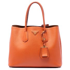 Bolso Prada Orange Medium Saffiano Cuir Double Handle Naranja
