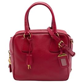 Borsa Bauletto Prada Red Small Saffiano Square Rosso