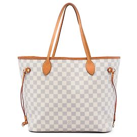Louis Vuitton White Damier Azur Neverfull MM White