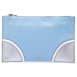 Pochette Prada Blue Tricolor Saffiano Bleu Bleu clair