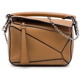 Bolsa Nano Puzzle em pele de vitela marrom LOEWE Marrom Castanho claro