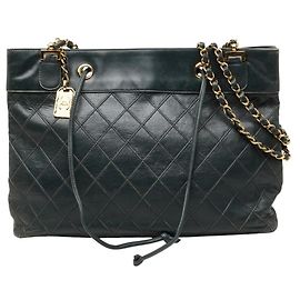 Sac cabas à chaîne bicolore Chanel Vert