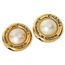 Orecchini Chanel Vintage Round Clip D'oro