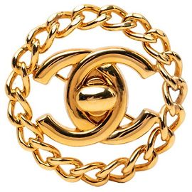Spilla Chanel Coco Mark Turnlock Chain Motif D'oro
