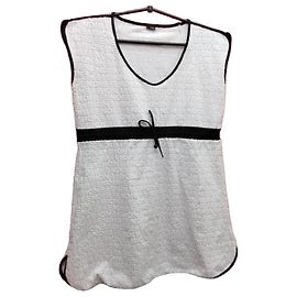 Fendi Monogram Beach Tunic Mini Dress - White/Black White