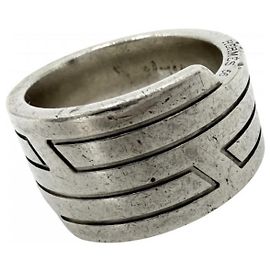 Hermès Anillo de banda de plata vintage Hermes Otro