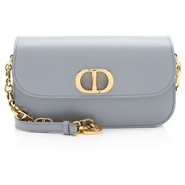 Bolsa de ombro pequena 30 Montaigne Avenue em couro de vitelo Dior Cinza