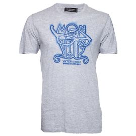 Camiseta gris Viktor & Rolf con estampado azul. Gris