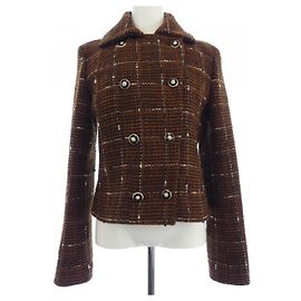 Chanel Jacket Brown White