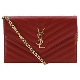 Yves Saint Laurent Schultertasche aus rotem Leder Rot