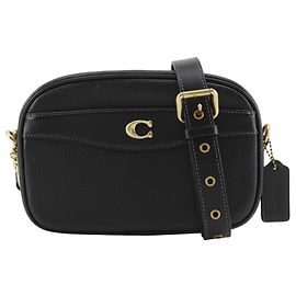 Bolsa Camera Coach CC386 de couro preto Preto