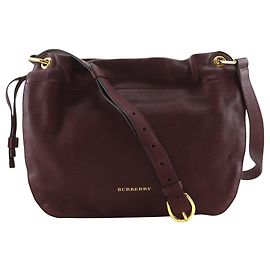 Borsa a tracolla in pelle di vitello Burberry Rosso Bordò