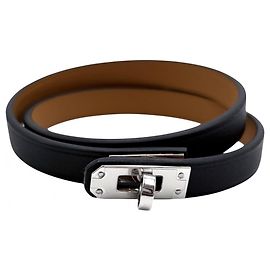 Hermès Bracelet Kelly Double Tour Hermes Marron Noir