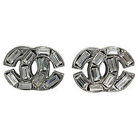 Orecchini a lobo Chanel con strass Argento
