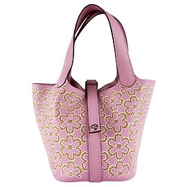 Hermès Hermes Lucky Daisy Picotin Lock Micro Handbag Pink