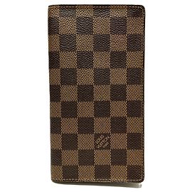 Louis Vuitton Damier Canvas Long Bill Wallet Brown
