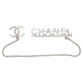Chanel Coco Mark Logo Brosche Silber