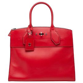 Louis Vuitton City Steamer MM Handbag Red
