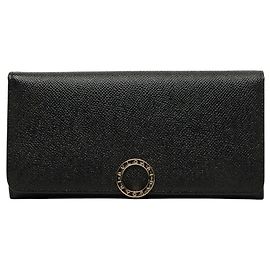 Bulgari Bvlgari Black Leather Long Wallet Black