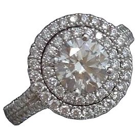 De Beers 1.03ct Diamond Halo Engagement Ring Silvery