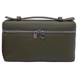 Sac Loro Piana L19 Lunch Box Cuir Vert Olive Vert
