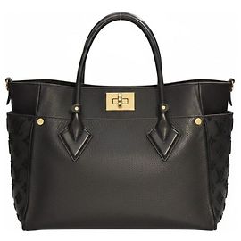 Louis Vuitton On My Side MM Sac Cabas Monogram Tufted Veau Cachemire Noir Noir