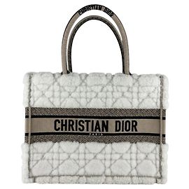 Borsa Christian Dior Medium Book Tote Nero Bianco Beige