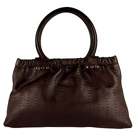 Bolsa de couro marrom Salvatore Ferragamo Marrom