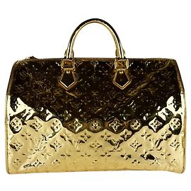 Borsa Louis Vuitton Monogram Miroir Speedy 35 D'oro