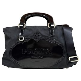 Borsa a tracolla in nylon Prada Nero