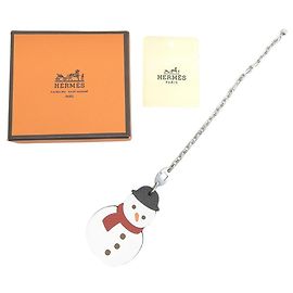 Hermès Charm per borsa Snowman Hermes Argento Bianco