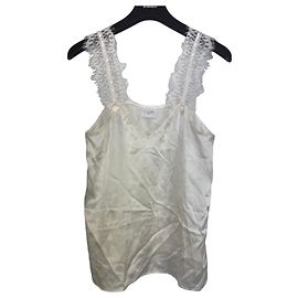 Autre Marque Cami NYC Seidentop mit Spitzenbesatz Weiß