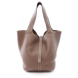 Hermès Bolsa Hermes Picotin Lock MM Etoupe Marrom