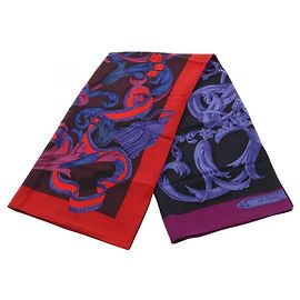 Hermès Sciarpa Hermes Carre Geant 140 LA MORS A CONETABLE Nero Multicolore Porpora