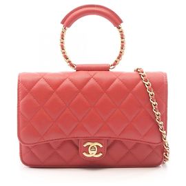 Bolso de hombro 2-way Chanel Matelassé Loop Handle Roja