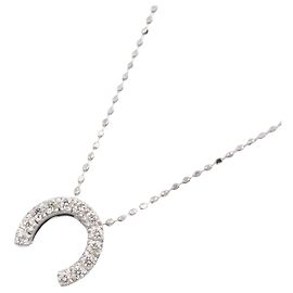 Céline Colar de ouro branco 18K e diamantes Celine Prata Outro