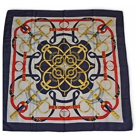 Hermès Lenço Hermes Carre 90 Azul marinho