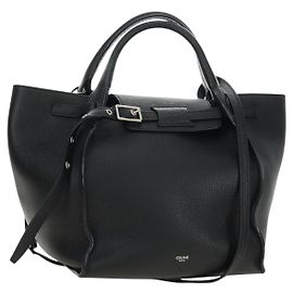 Céline CELINE Big bag Small Hand Bag Cuir Noir Argent Auth 189349SAM Noir Argenté