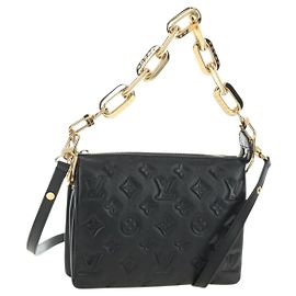 LOUIS VUITTON Sac Monogram Emboss Kussan BB Noir M21259 LV Auth 189752SV Noir