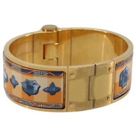 Hermès Pulseira HERMES Charniere metal Gold Tone Auth 189768M Outro